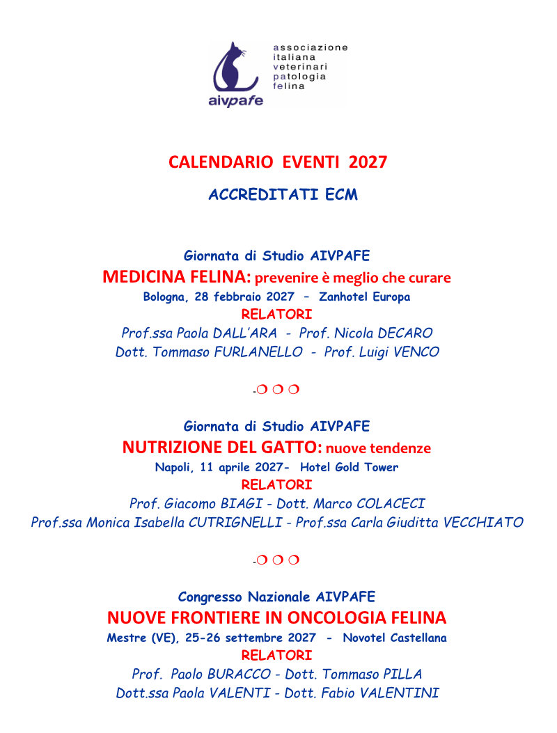 CALENDARIO EVENTI AIVPAFE 2027