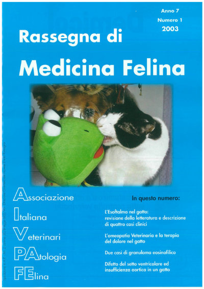 La Rassegna di Medicina Felina, numero 1 del 2003