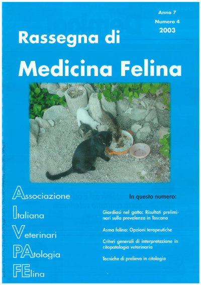La Rassegna di Medicina Felina, numero 4 del 2003