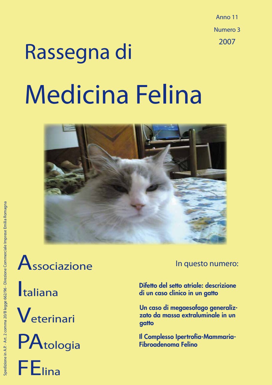 La Rassegna di Medicina Felina, numero 3 del 2007